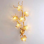 lustre moderne cristal feuilles d'érable organique suspension câbles chambre salon