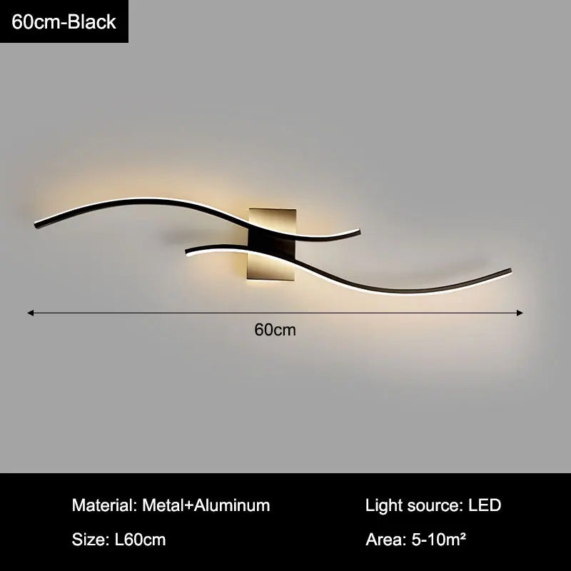 applique murale led moderne noir blanc contemporaine éclairage chambre cuisine étudeentrée salle manger