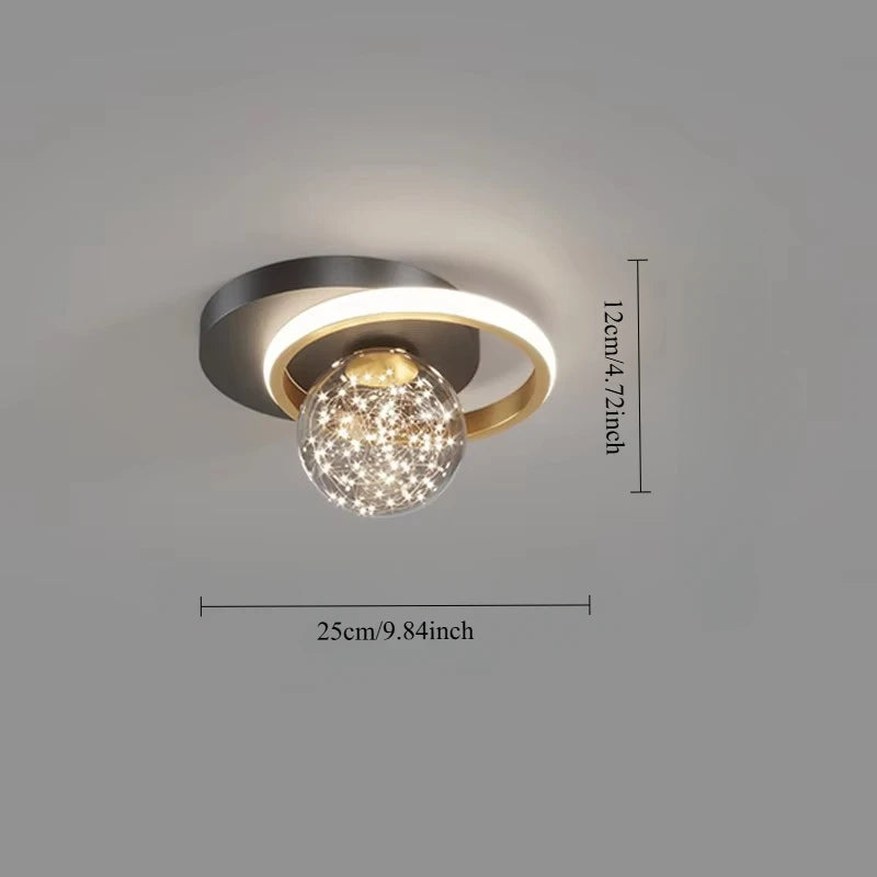 lampe moderne brillantes noir doré acrylique led montage surface toucher interrupteur