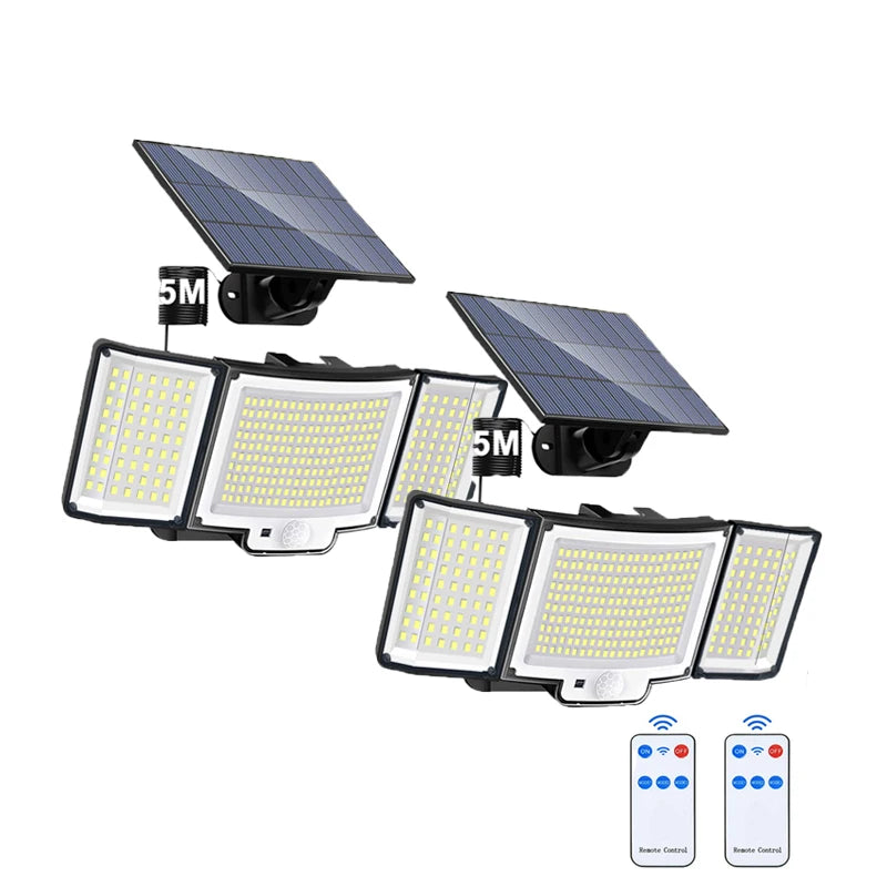 lampe solaire led extérieure imperméable ip65 détecteur mouvement modes éclairage moderne clips