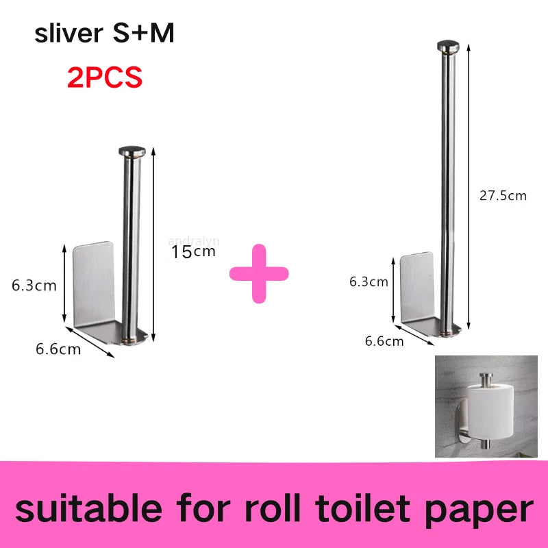 porte serviettes porte papier toilettique acier inoxydable réutilisable moderne clips crochets noir multifonctionnel sans