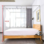 lit baldaquin acier inoxydable gris moderne structure métal lisse barre suspension clips pied pression