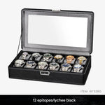 boîte rangement montres velours noir cadenas moderne 12 places storage watch box black velvet
