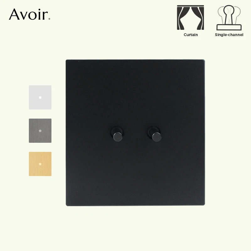 interrupteur mural bascule acier inoxydable noir mat commande rideau store minimaliste