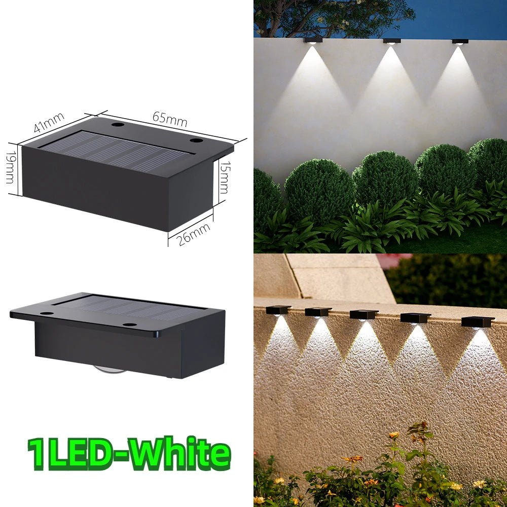 applique murale solaire moderne led noire ip65 extérieure jardin clôture
