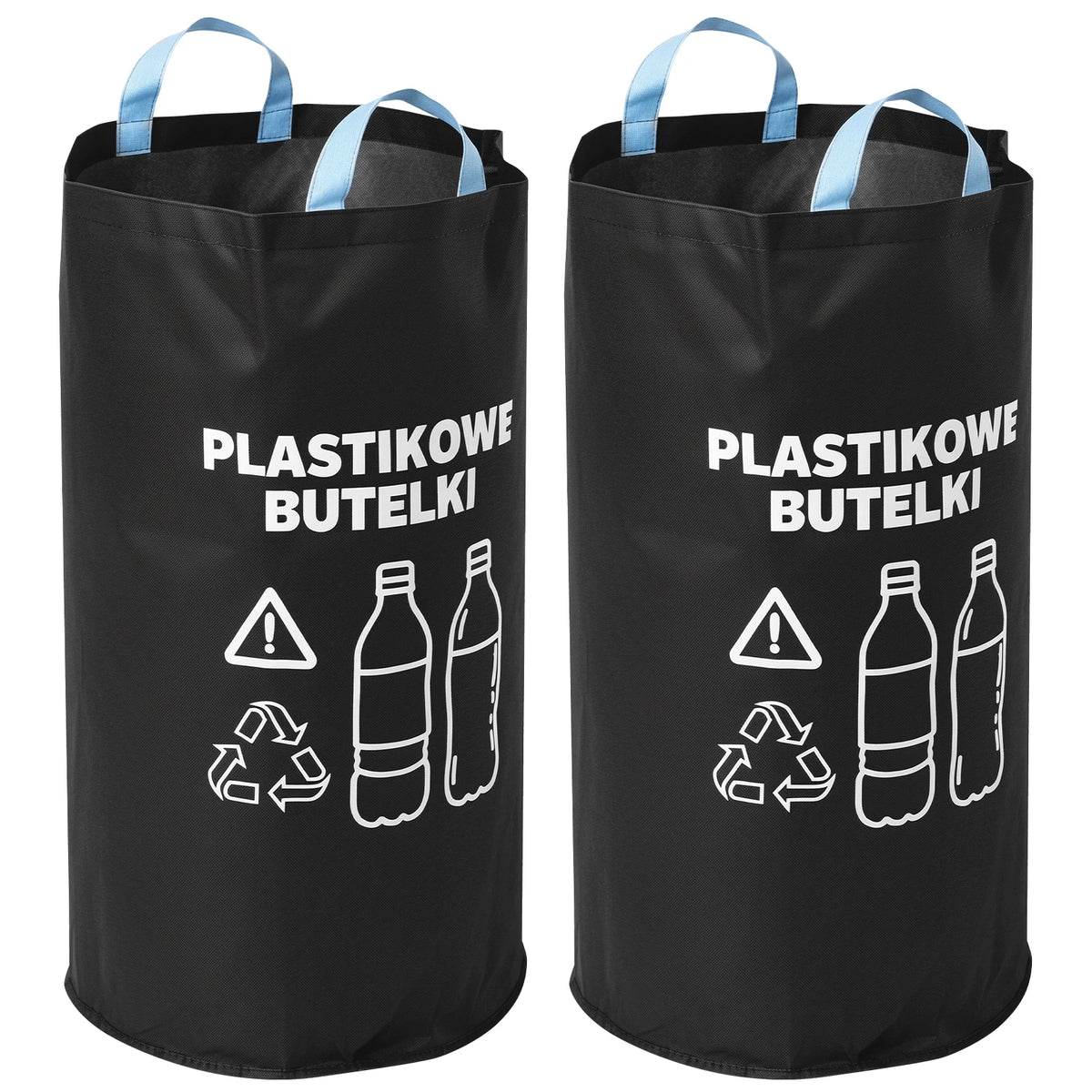 sac recyclage noir pliable oxford cloth 82l 115l multiple utilisation bouteilles plastique symbole recyclage