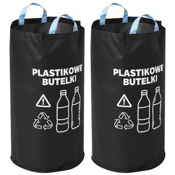 sac recyclage noir pliable oxford cloth 82l 115l multiple utilisation bouteilles plastique symbole recyclage