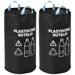 sac recyclage noir pliable oxford cloth 82l 115l multiple utilisation bouteilles plastique symbole recyclage