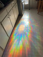 film adhésif statique décoratif transparent arc ciel mosaïque moderne protection uv isolation thermique explosion