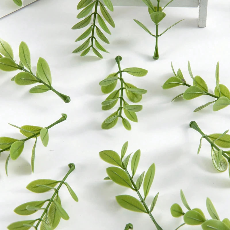 feuilles artificielles vertes naturelles minimaliste décoration extérieure événement célébration mariage