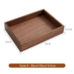 boîte rangement bois marron clair six compartiments minimaliste poignées organisation salon