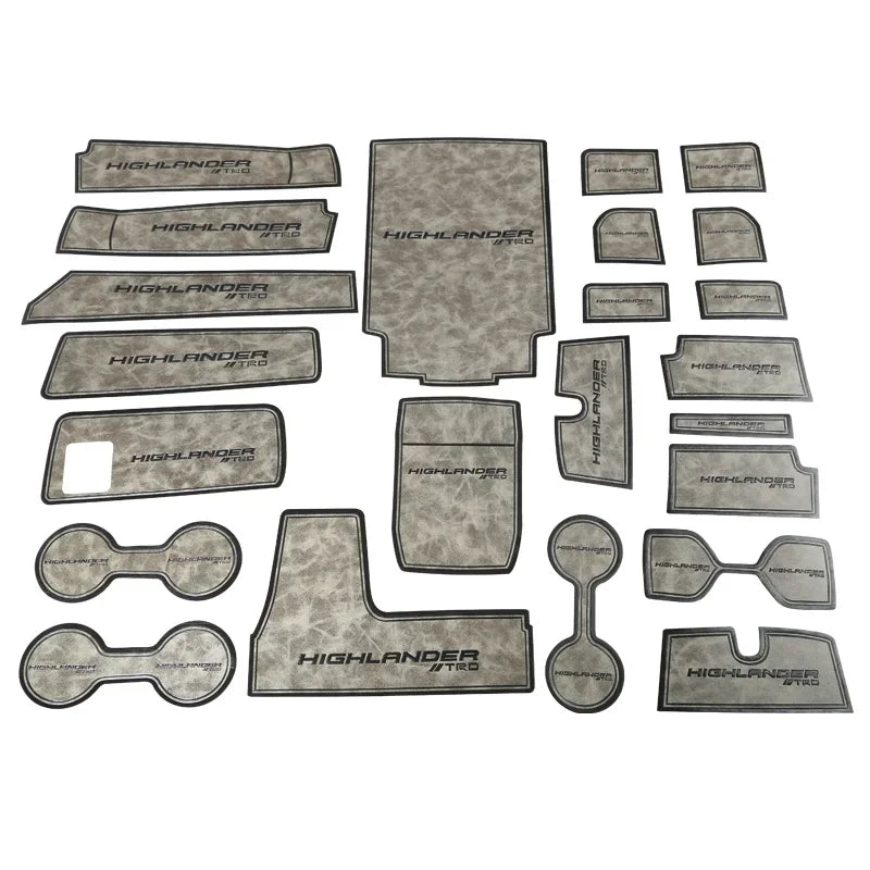 tapis sol voiture gris noir texture cuir moderne adhésif complet coffre porte central élégant