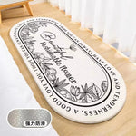 tapis moderne fleurs feuilles cercle blanc jaune vert noir décoration intérieure résistant lavage main