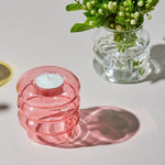 support bougie verre coloré moderne bleu orange jaune rose violet translucent maison restaurant fête