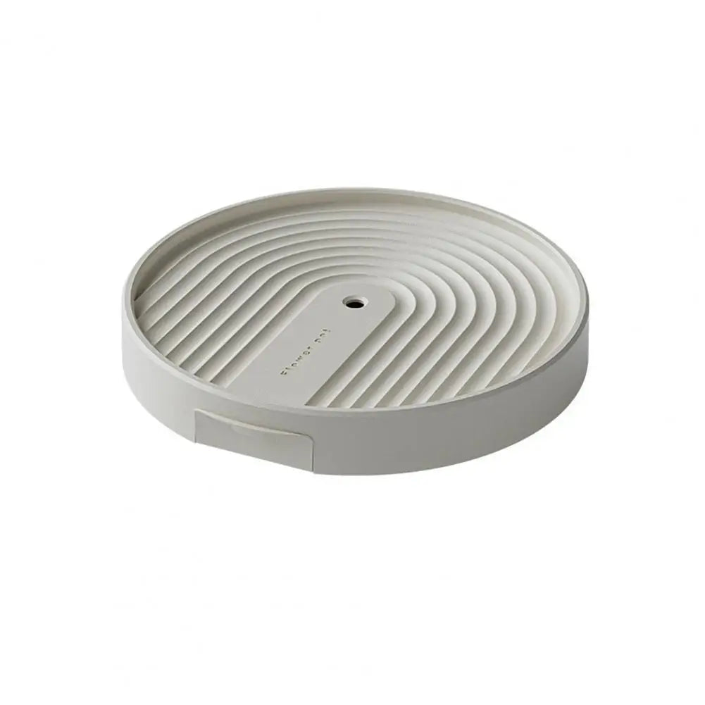 support plante roulettes collecte eau moderne gris clair rayures concentriquesversibleintérieur