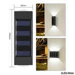 lampe solaire murale moderne ip65 led rechargeable extérieure panneau solaire texturé noir minimaliste