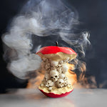 bougies crânes rouge blanche noël halloween mariage anniversaire gothique artisanal festive horreur