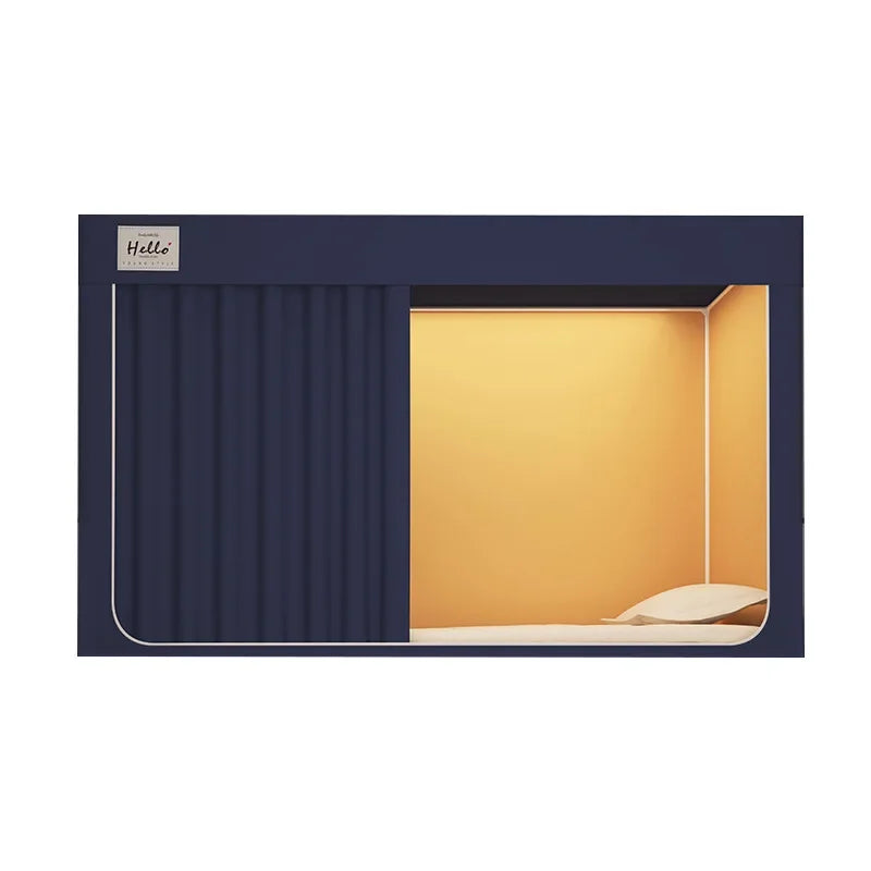 rideau lit filet anti moustiques bleu marine beige uni moderne opacité intégré dormir confortable