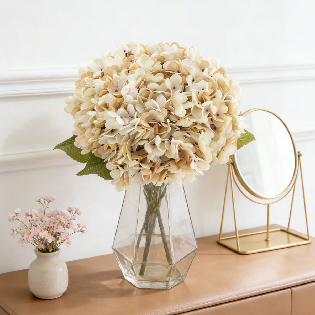 bouquet fleurs artificielles soie hortensia mariage décoration intérieure vase transparent anniversaire élégant modernes