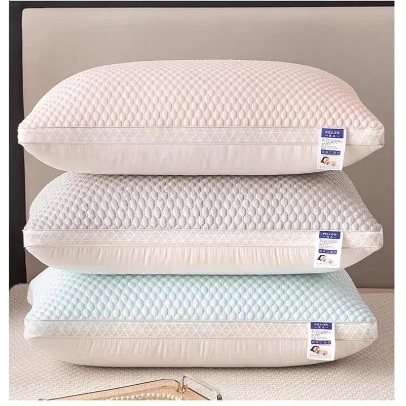 oreillers rectangulaires texturés couleurs rose gris bleu blanc moderne bordure zigzagétailesétales