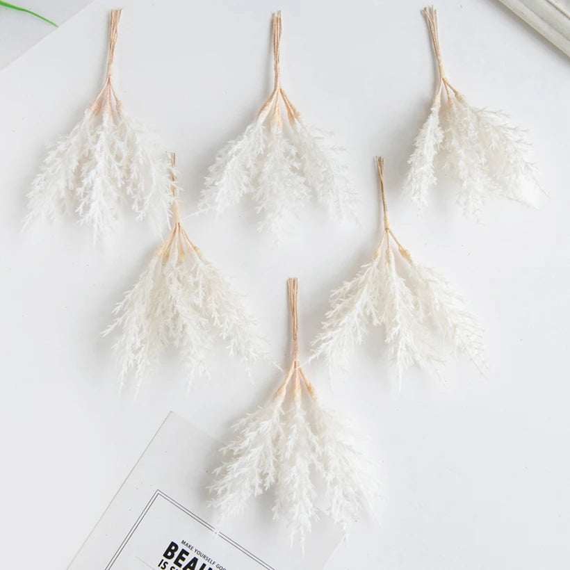 plumes séchées décoratives dorées argentées blanches rose pâle gris mariage fête maison rustique
