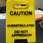 panneau signalisation caution overstimated do not approach classique jaune texte relief