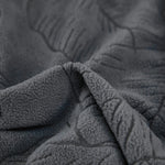housse canapé lit gris motif feuilles jacquard polaire douce rubans fixation moderne