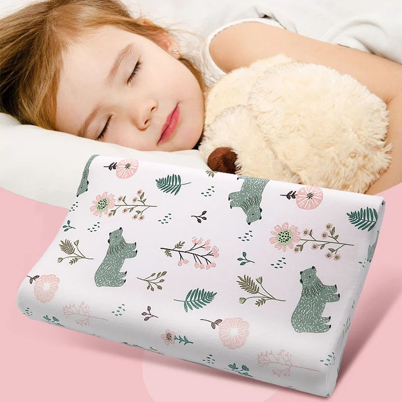 oreiller enfant latex coton motif voitures ours points anti apnée confortable quatre saisons
