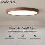lampe led moderne noyer bois grainé ultrafine chambre salon blanc chaud