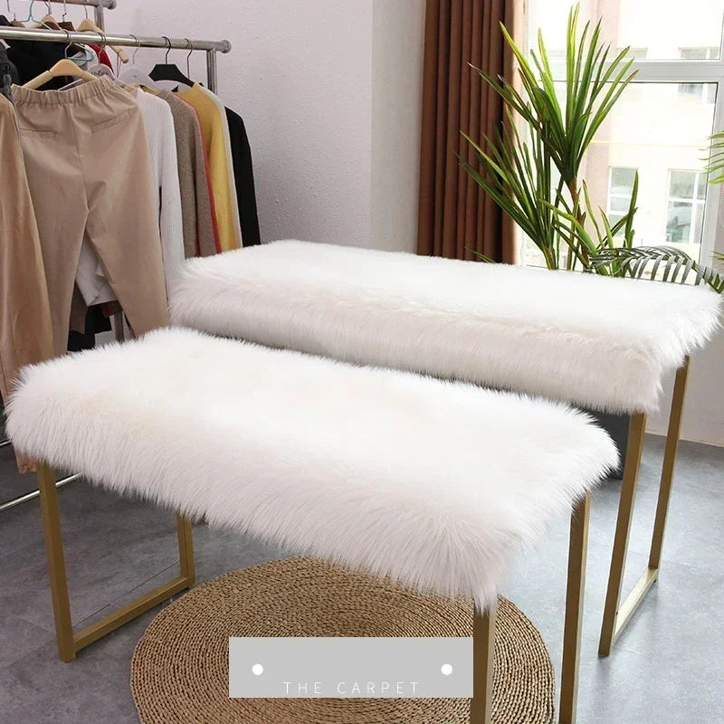 tapis blanc rose doux peluche non glissant absorbant salon chambre nordique moderneComfortable