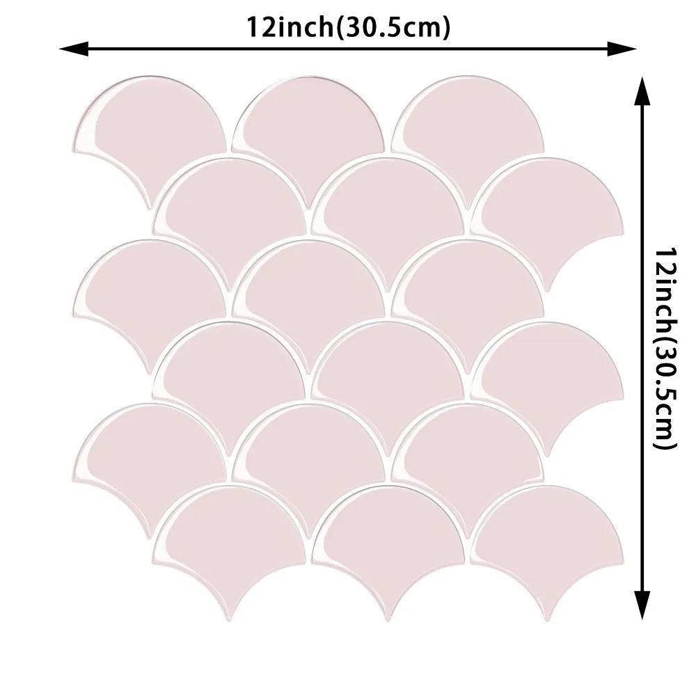 carreaux muraux adhésifs 3d résistants l'eau vert foncé gris rose poisson moderne décoratifrollable