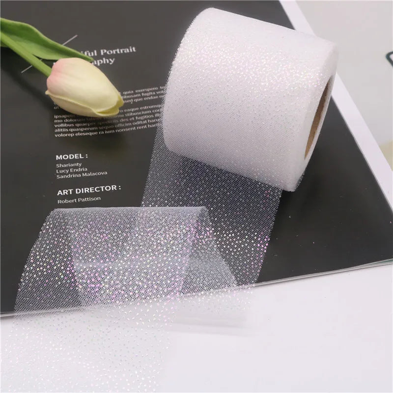rubans tulle pailletés couleurs blanc rose beige vert bleu noir rouge semi opaques élégants