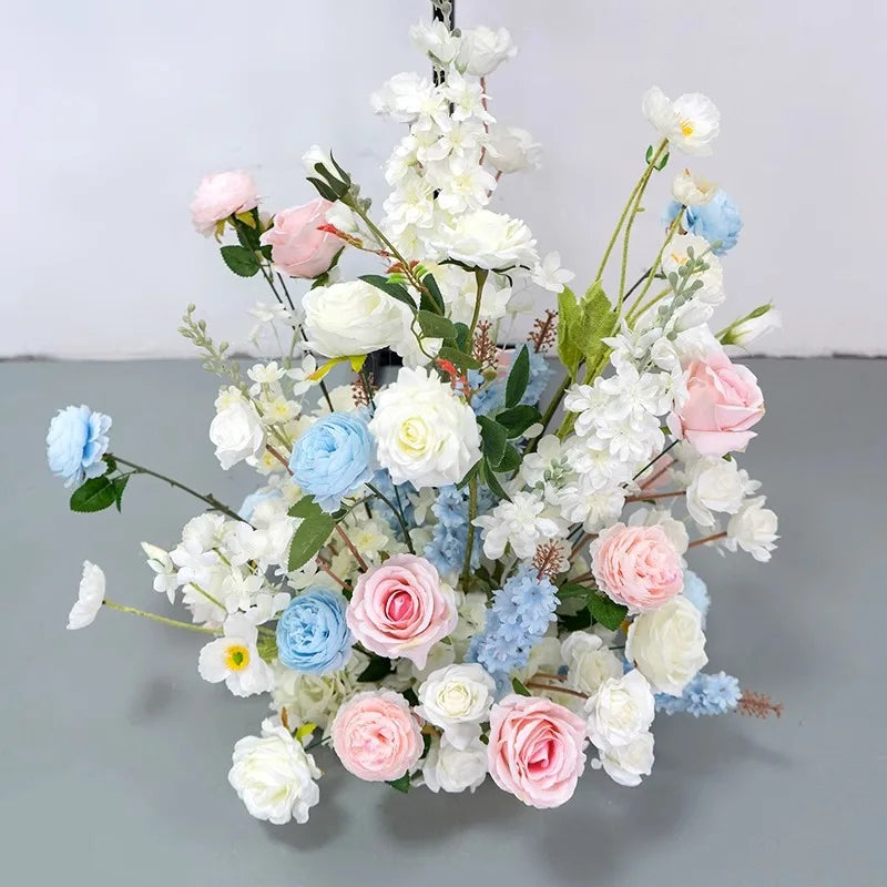 décoration événement arches fleurs artificielles romantique mariage baby showerintérieur pastel