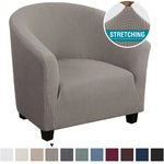 fauteuil moderne housse polyester jacquard gris élégants boutons protection salon automne hiver
