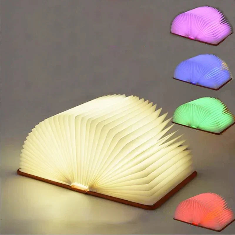 lampe led pliable forme livre couleurs blanc rose bleu moderne chambre table