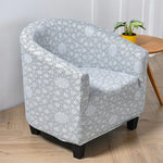 housse fauteuil tubulaire impression géométrique moderne polyestère machine bleu beige