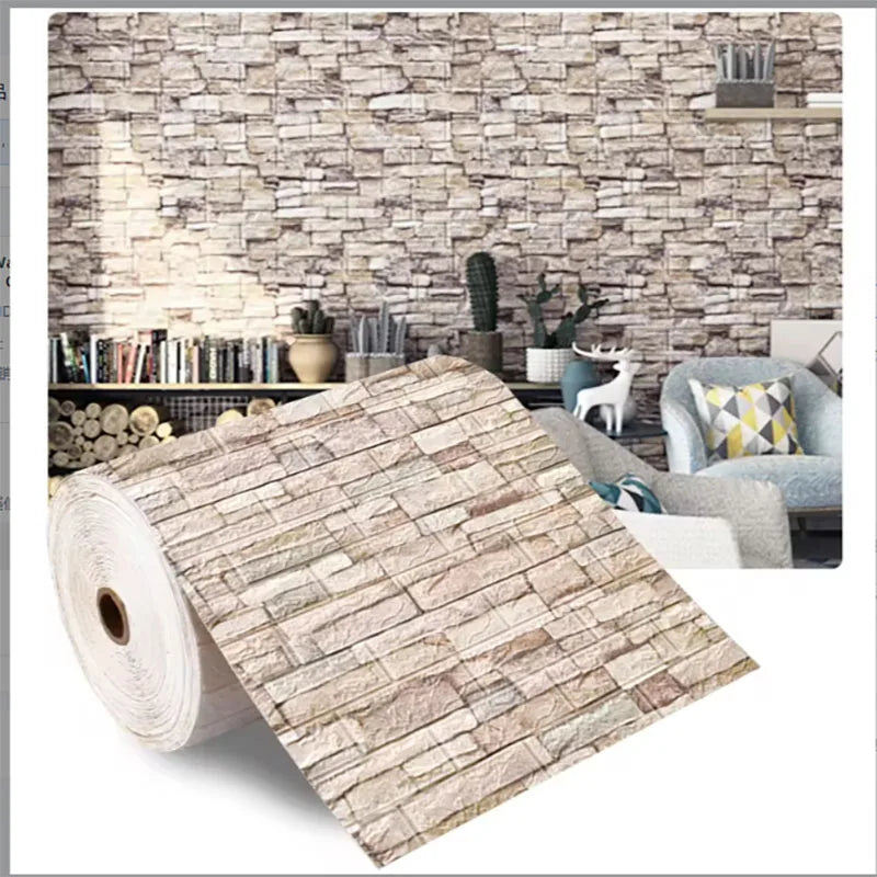 papier peint autocollant imitation briques rustique résistant humidité salon chambre étude