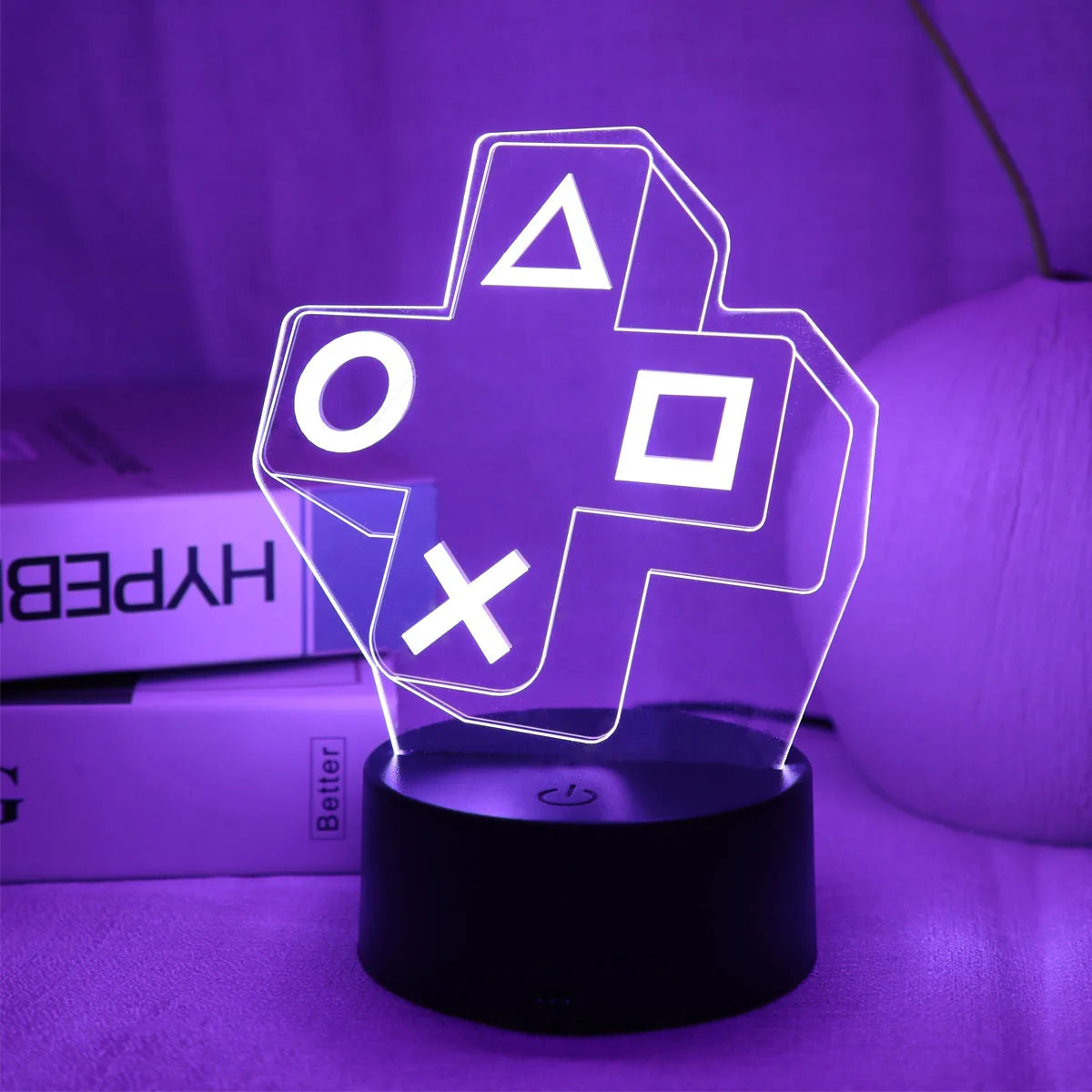 veilleuse décorative boutons ps tactile couleurs multiples moderne gamer led chambre
