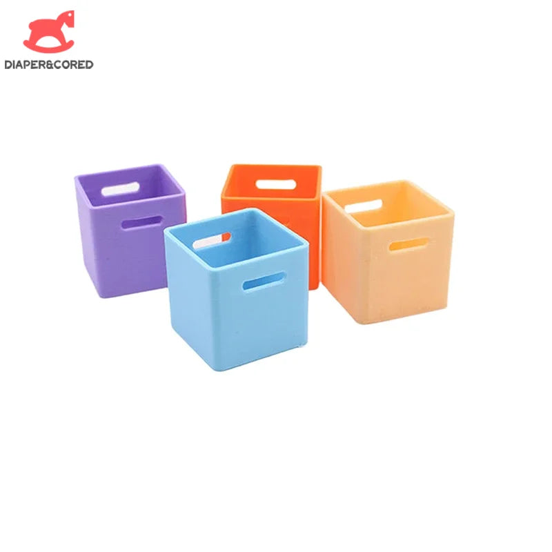 boîtes rangement violet orange bleu clair moderne animaux nature transparentes opaques