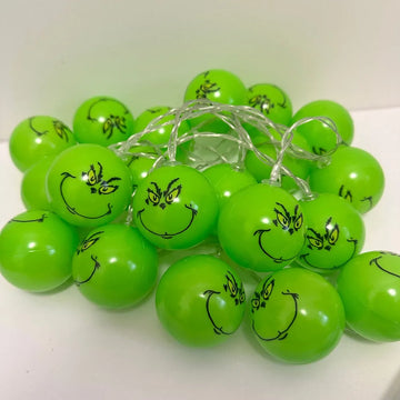 guirlande lumineuse vert souriant clips 10 leds 20 leds 40 leds décoration noël anniversaire