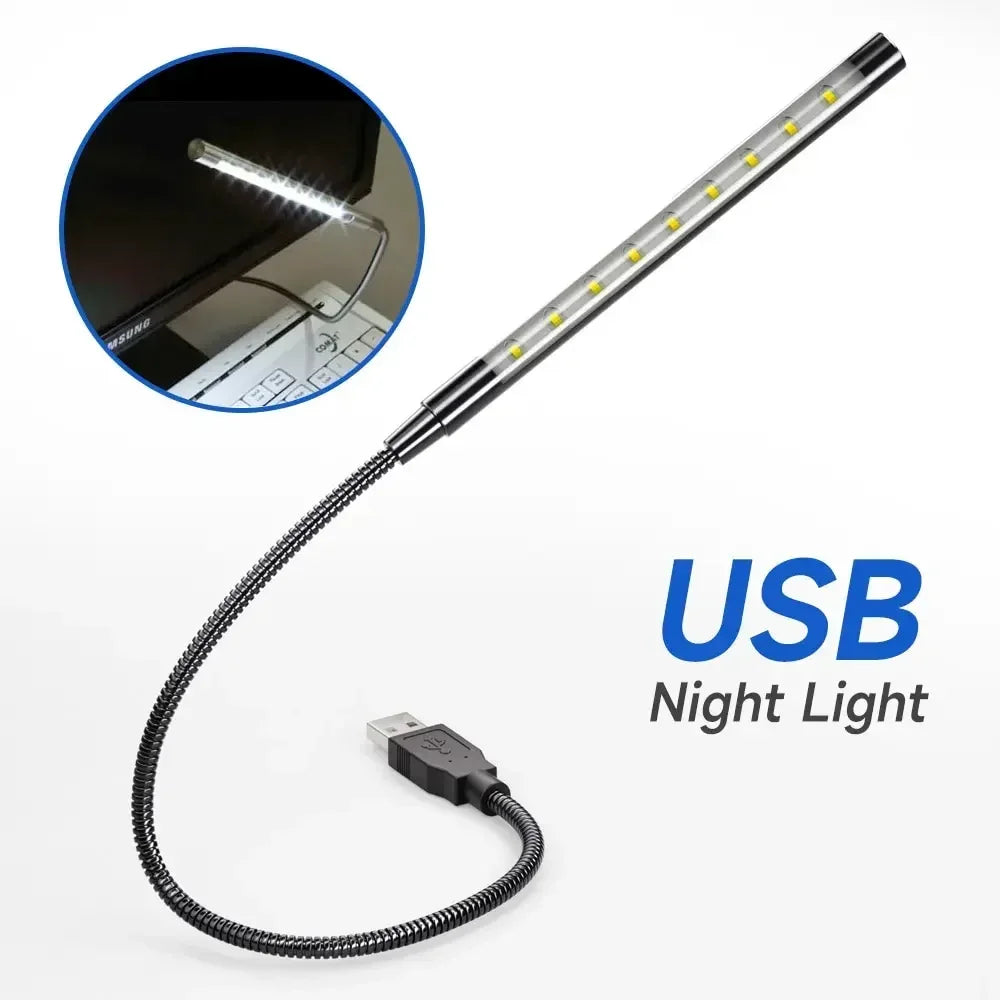 lampe usb led noire flexible moderne lecture étude 5v portable