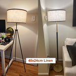 abat jour tissu lin beige clair classique suspension contemporain maison salonhôtel 40x24cm