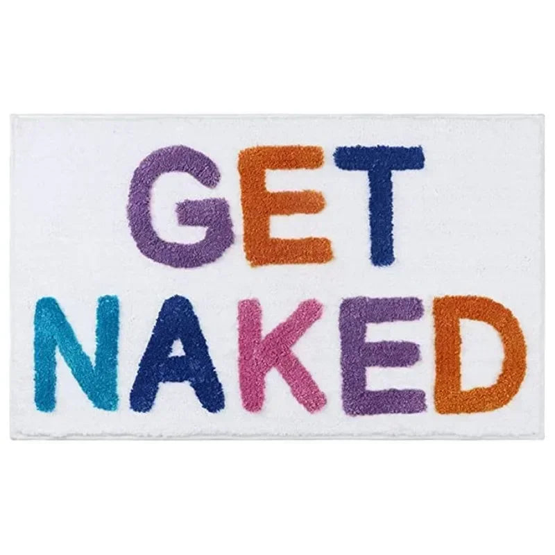 tapis bain moderne microfibre blanc noir lettres dessin animé respectueux environnement 50x80cm