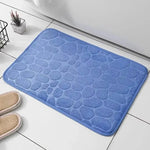tapis bain rose clair gris moderne texture cailloux microfibre antidérapant salon salle bain