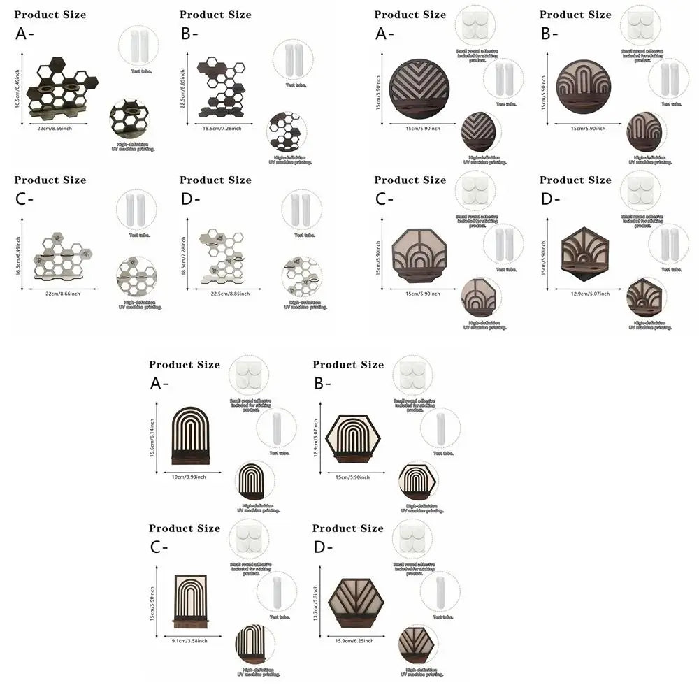 porte plantes moderne porte clés adhésifs hexagonnels motifs géométriques plantes artificielles marron foncé minimaliste