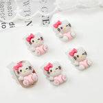 figurines résine animaux clips cheveux noir violet rose blanc bleu jaune cartoon mignons coeurs