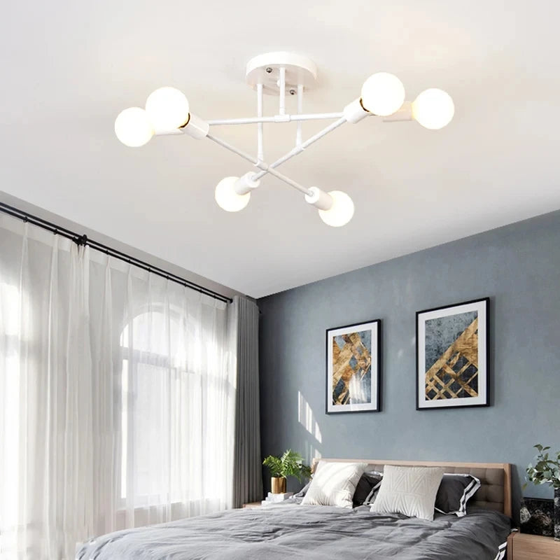 plafonnier led or noir moderne éclairage quotidien contemporain chambre salonSuspens fer flux lumineux minimaliste
