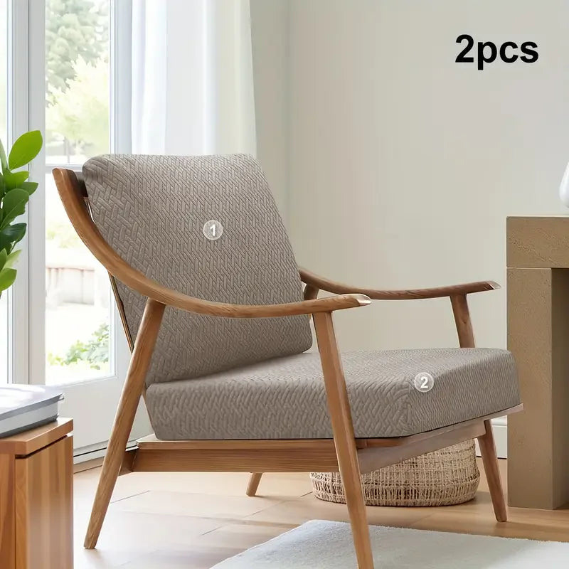 coussins chaise couverture canapé deux trois places tissu jacquard motifs géométriques élastiques moderne vert