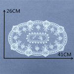 serviettes table blanches broderie florale dentelle classique rectangle ovale pâques fête pastorale