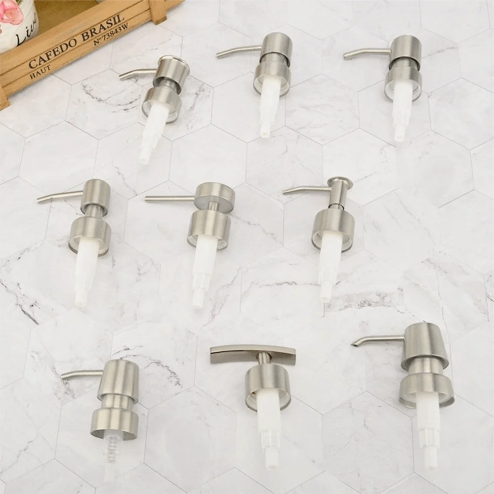 distributeur savon liquide argenté moderne sans fil sans cable lisse opaque bouton poussoir tube